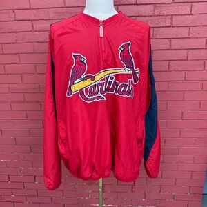 Majestic St.‎ Louis Cardinals MLB Pullover Jacket XXL Baseball Team Red Blue